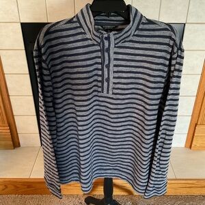 Liverpool Striped Quarter-Buttoned Pullover Sweater, Men’s Sz XL